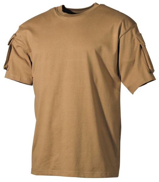 US T-Shirt halbarm coyote mit Ärmeltaschen