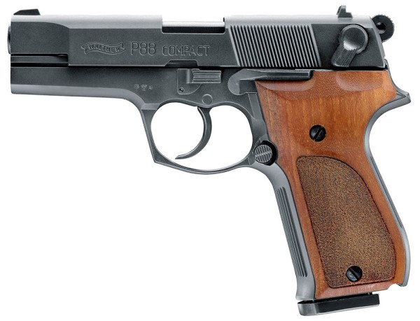 Walther P88 Schreckschuss Pistole 9 mm P.A.K. schwarz mit Holzgriff