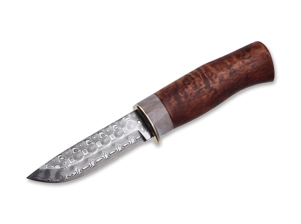 Karesuando Bäver 8 Damasteel Rose Feststehendes Messer braun