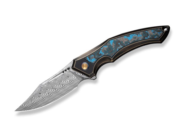 WE Knife Orpheus Ltd Titanium Arctic Storm CF Damascus Taschenmesser bronze