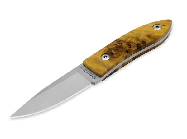 Maserin AM22 Poplar Burl Natural Feststehendes Messer gelb