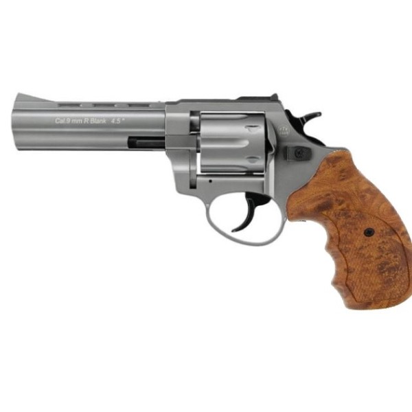 Zoraki R1 Schreckschuss Revolver 9 mm R.K. 4,5" titan mit Holzoptikgriffschalen