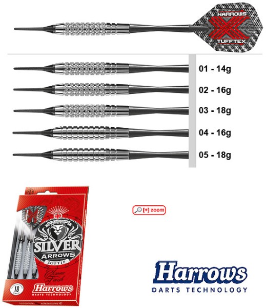 HARROWS Silver Arrow Softdarts