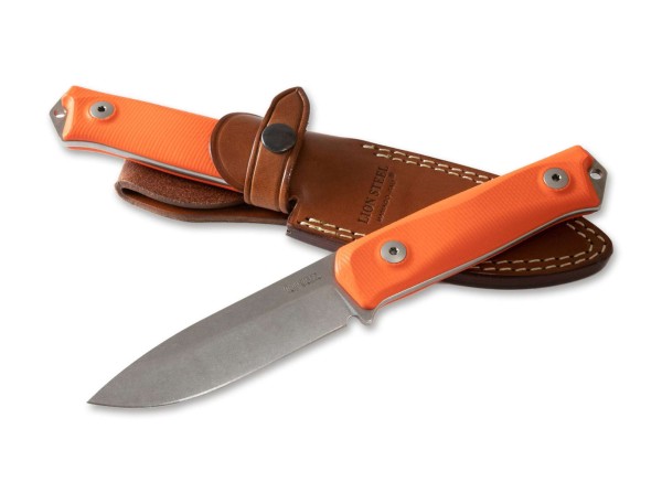 LionSteel B41 Bushcraft G10 Orange Feststehendes Messer orange