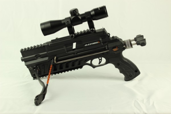 Set Steambow AR-6 Stinger II Compact Pistolenarmbrust inkl. Zielfernrohr und passender Montage