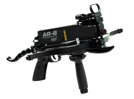 Steambow AR-6 Stinger Pistolenarmbrust mit 6 Schuss Magazin mit Red Dot Visier