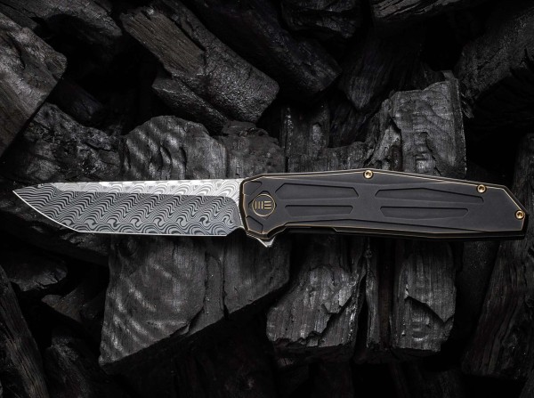 WE Knife Shadowfire Titanium Black & Bronze Damascus Taschenmesser schwarz