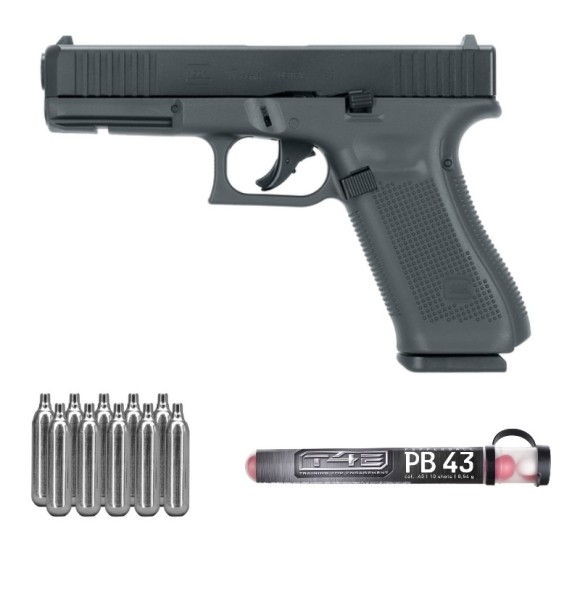 GLOCK 17 Gen5 T4E Ram Pistole cal .43 schwarz inkl. 10 CO2 Kapseln und 10 Pepperballs
