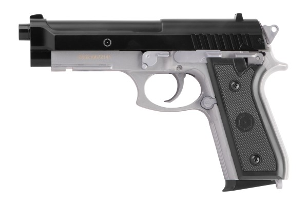 Cybergun PT92 Softair Pistole 0,5 Joule 6 mm BB schwarz/silber