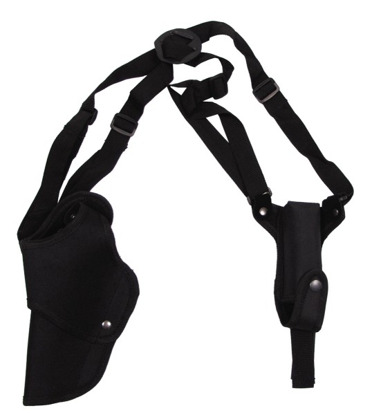 Pistolenschulterholster links schwarz mit Magazintasche