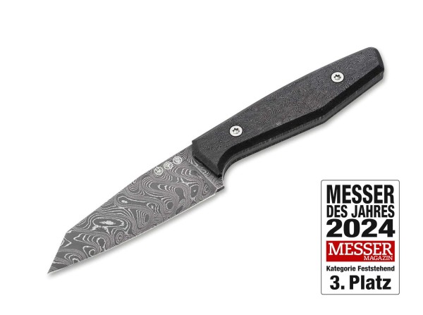 Böker Manufaktur Solingen Daily Knives AK1 Damast Feststehendes Messer silber