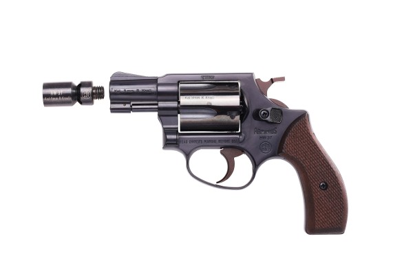 Weihrauch HW 37 Schreckschuss Revolver 9 mm R.K brüniert mit Holzgriffschalen