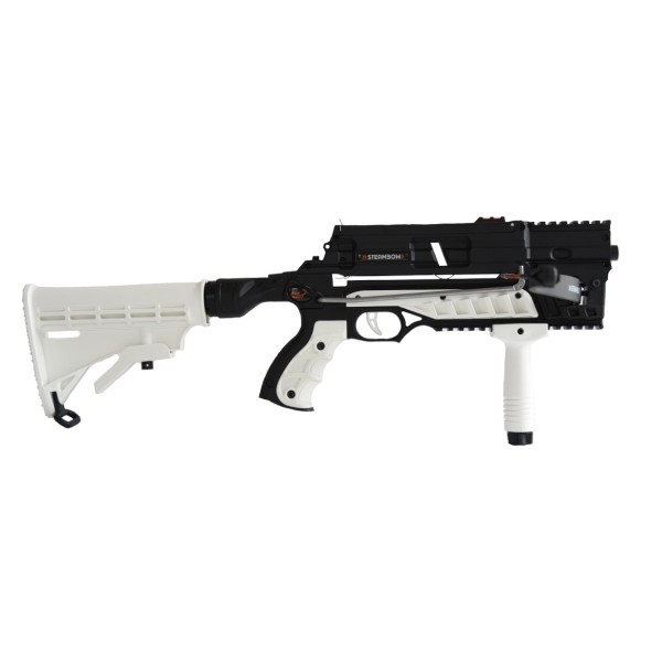 Set Steambow AR-6 Stinger II Tactical Pistolenarmbrust weiß inkl. Stinger II Customizing Kit schwarz