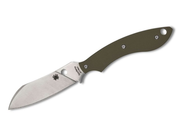 Spyderco Stok Drop Point Feststehendes Messer grün