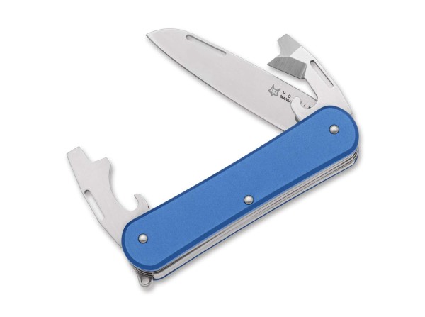 Fox Knives Vulpis 130-3 Aluminum Sky Blue Taschenmesser blau