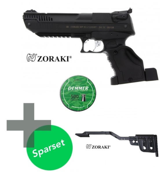 Zoraki HP01 Luftpistole mit Rechtsgriff 4,5 mm Diabolo + Taktischer Anschlagschaft + 500 Diabolos