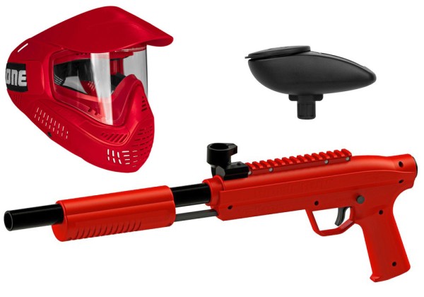 Valken Kids Gotcha Gun inkl. Field #ONE Maske & Loader 120 - cal. 50, 0.5 J - red