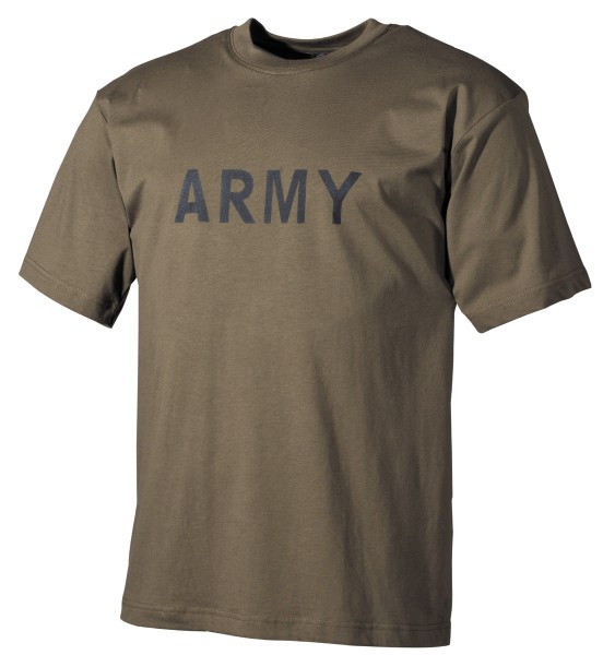 T-Shirt bedruckt Army oliv