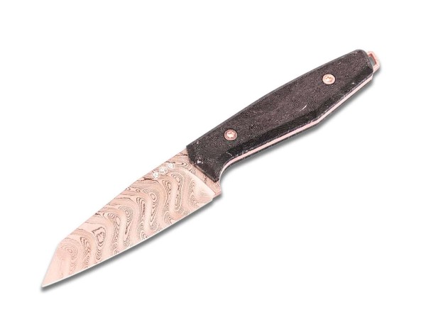 Böker Manufaktur Solingen Daily Knives AK1 Roségold Damast Feststehendes Messer schwarz