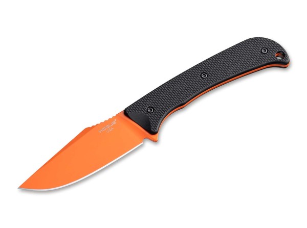Hogue Extrak 3.3" Clip Point Orange Cerakote Feststehendes Messer schwarz