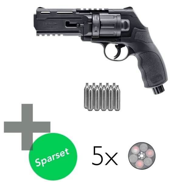 T4E HDR 50 (TR50) Revolver Kaliber .50 schwarz + 5 x T4E Emergency Magazin + 10 CO2 Kapseln
