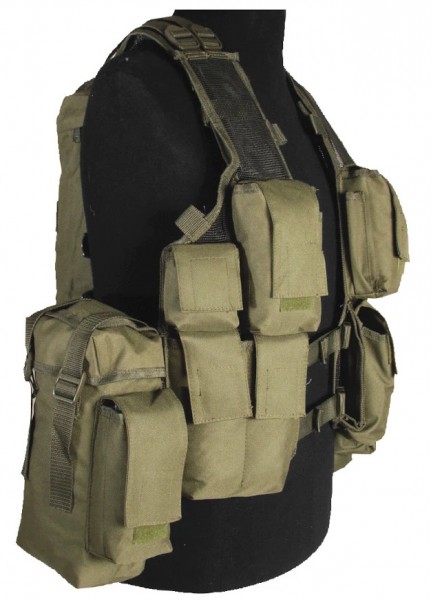 Mil-Tec Einsatzweste Tactical mit 12 Taschen oliv