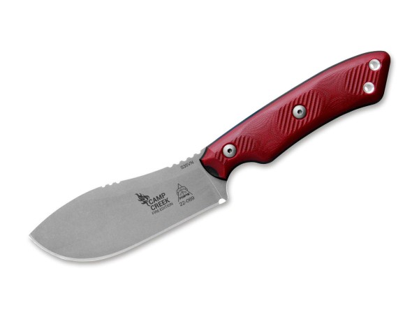 TOPS Knives Camp Creek Fire Edition Feststehendes Messer rot