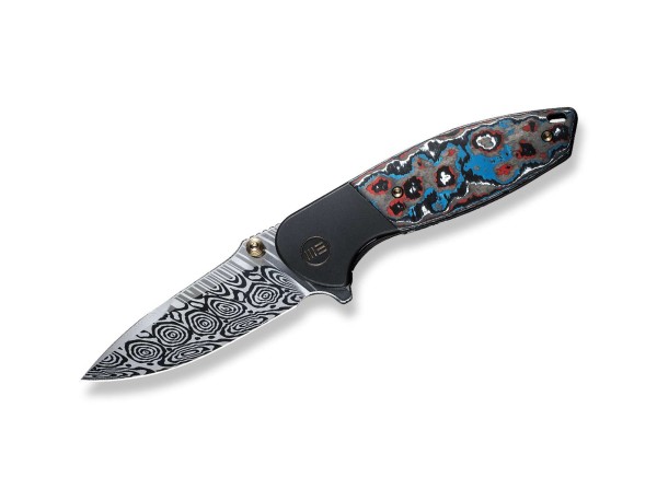 WE Knife Nitro Mini Black Titanium Nebula Carbon Damascus Taschenmesser mehrfarbig