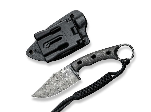 CIVIVI Midwatch CF Damascus Feststehendes Messer schwarz