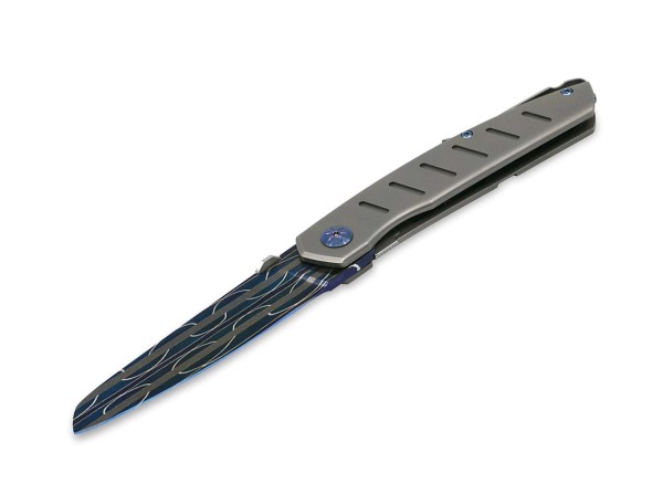 Maserin AM-6 Sport Knife Damascus Titanium Taschenmesser grau