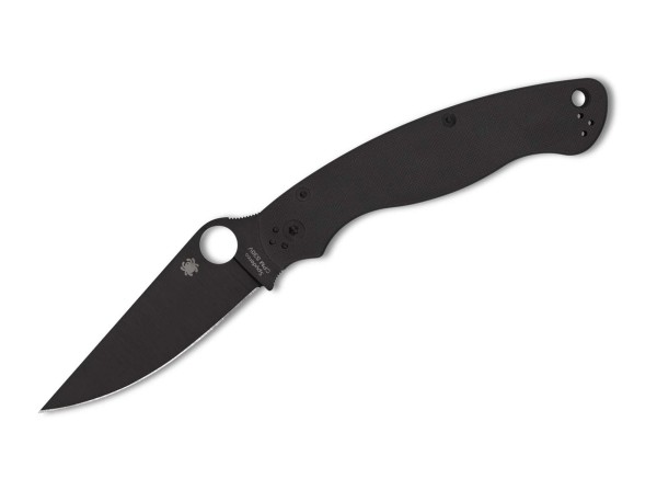 Spyderco Military 2 G10 Black Blade PlainEdge Taschenmesser schwarz