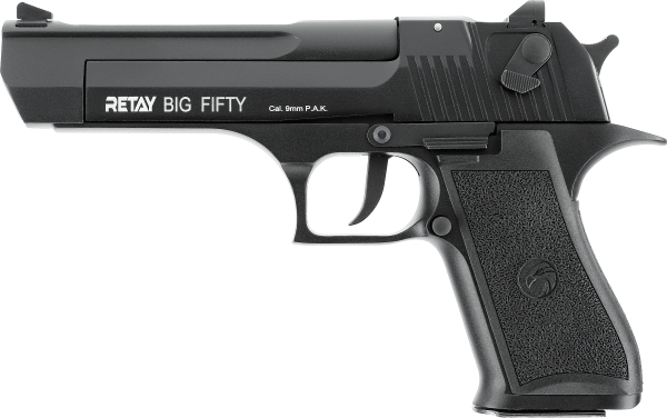 RETAY Big Fifty Schreckschuss Pistole 9 mm P.A.K Vollmetallausführung Black