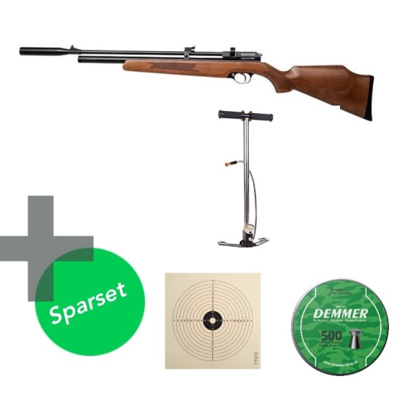 Diana Stormrider Pressluftgewehr 4,5 mm Diabolo + 500 Schuss + Handpumpe + 10 Papierzielscheiben