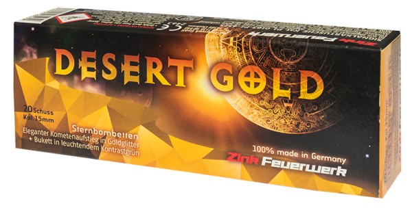 Zink Feuerwerk Desert Gold Signaleffekte für Schreckschusswaffen 20 Schuss