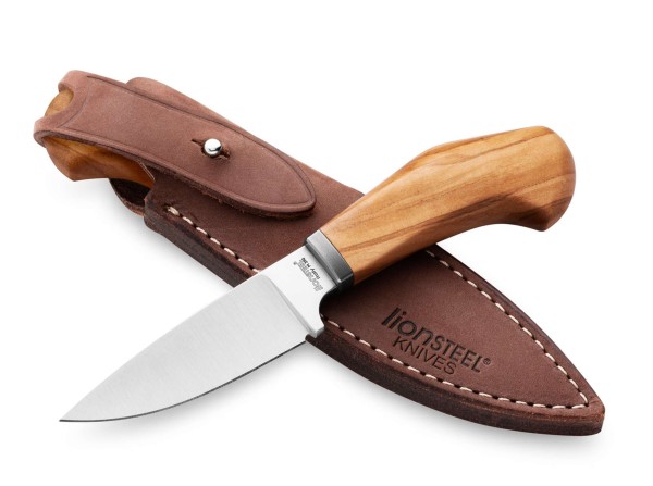 LionSteel Willy Olive Feststehendes Messer braun