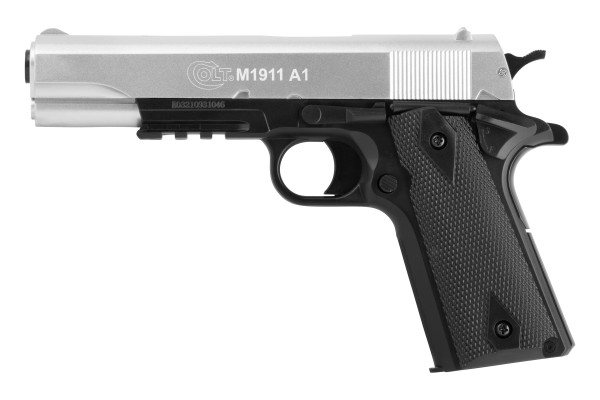 Colt M1911A1 Softair Pistole 0,5 Joule 6 mm silber/schwarz