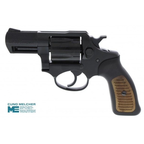 ME 38 Compact Schreckschuss Revolver 9 mm RK schwarz mit Holzgriff