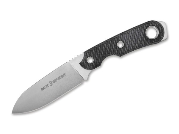 Viper Basic 3 D2 Micarta Black Feststehendes Messer schwarz