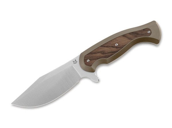 Fox Knives East Wood Tiger Bronze Titanium Ziricote Feststehendes Messer braun