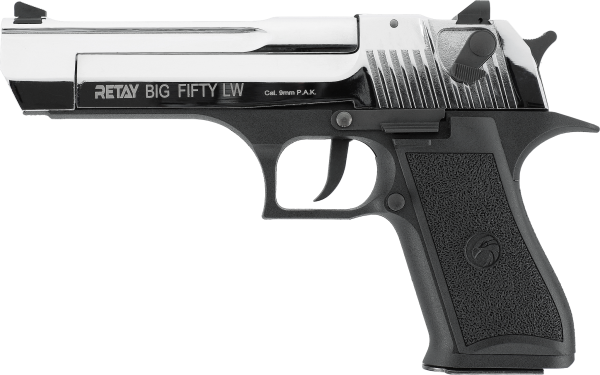 RETAY Big Fifty LW Schreckschuss Pistole 9 mm P.A.K Chrome-Finish